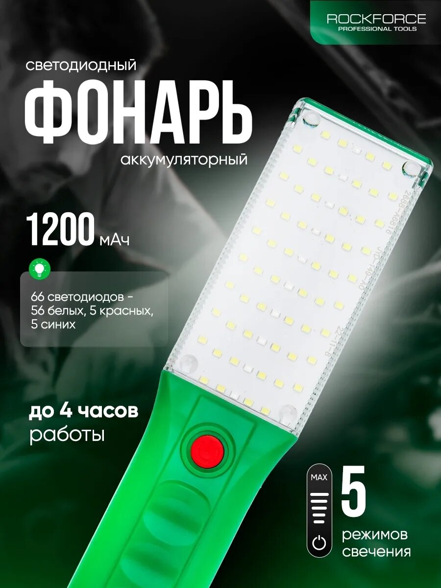 Кемпинговый фонарик светодиодный ручной с зарядкой