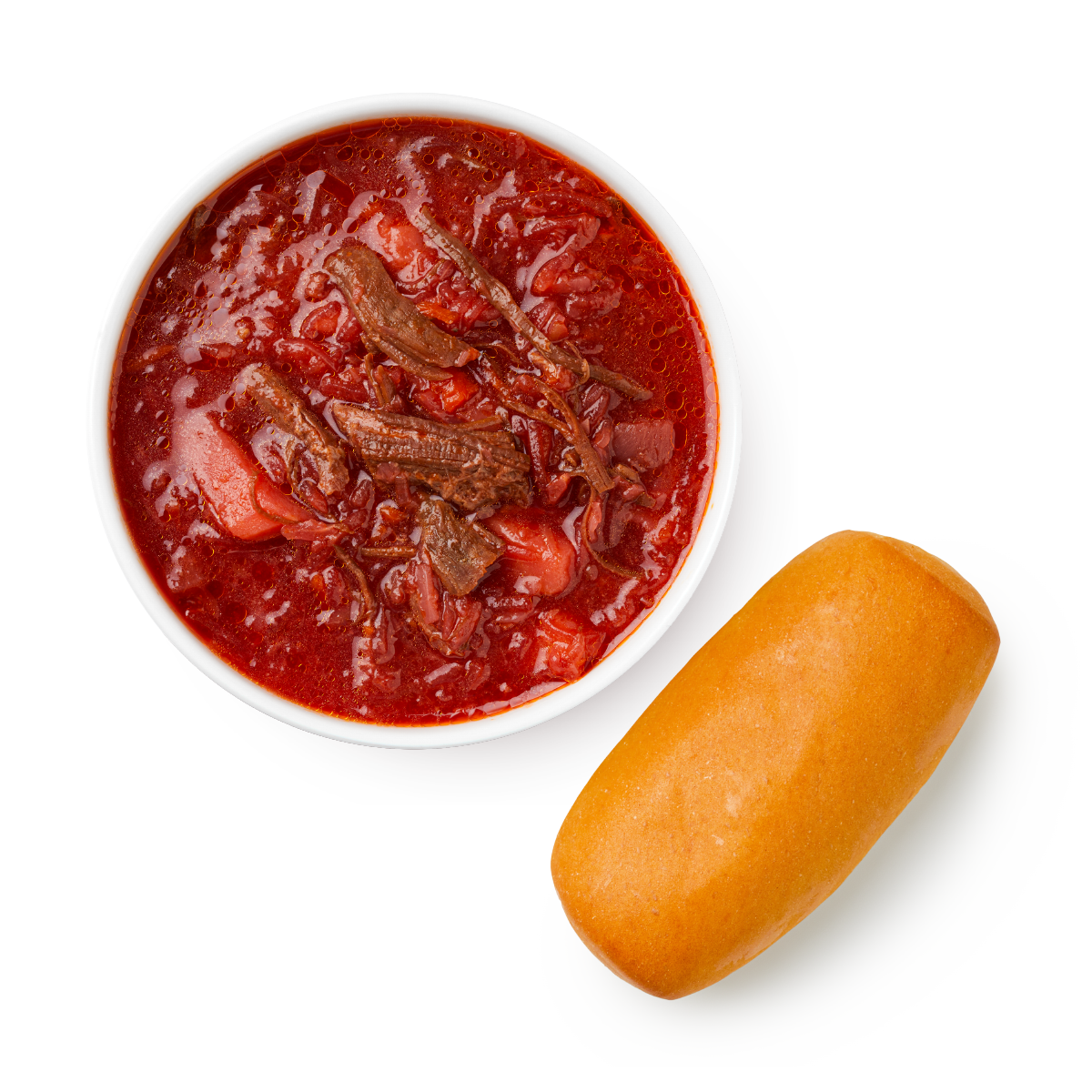 Суп Борщ "Белые ручки", мясной бульон, 280 граммов, контейнер пластиковый