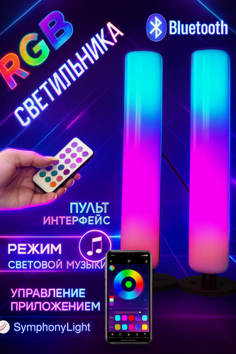 Изображение товара LED светодиодная лампа/RGB светильник настольный/настенный/домашний/ночник/игровая подсветка/для стримов