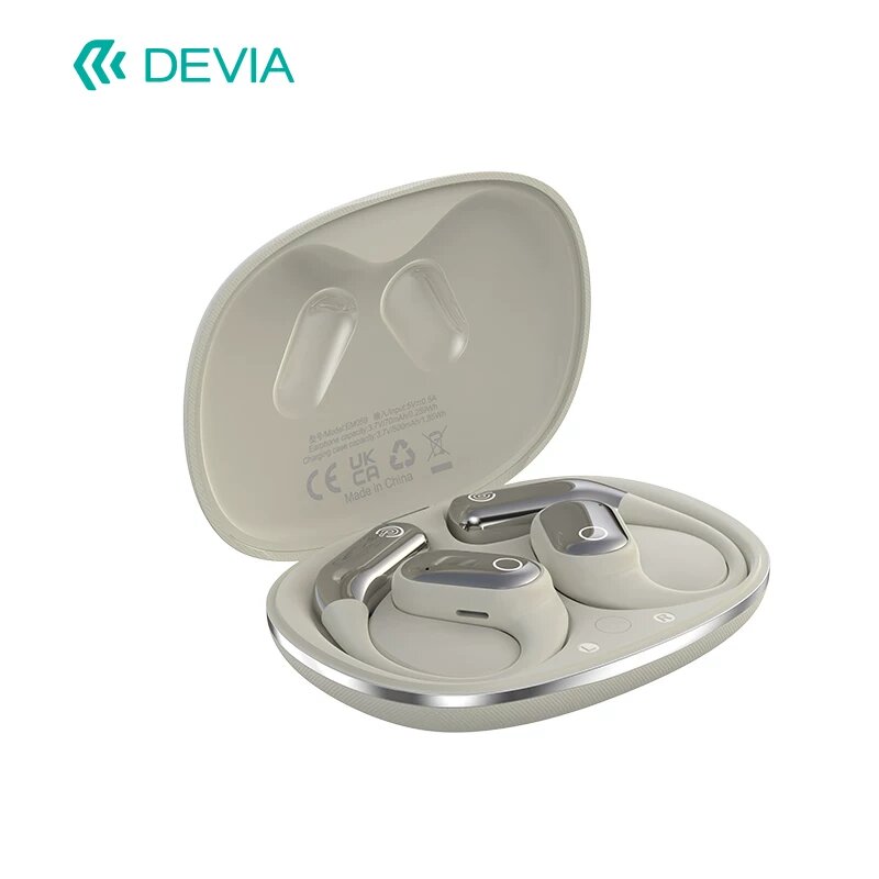 Беспроводные наушники DEVIA Open-Ear для спорта и бега с длительным сроком службы батареи, без вставки в ухо, легкие и