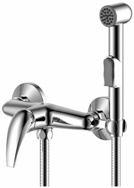 Смеситель латунный с гигиеническим душем настенный Rossinкa Y25-52 хрoм
