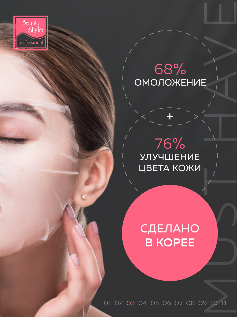 Изображение Beauty Style, Маски для лица тканевые корейские увлажняющие, 5 шт