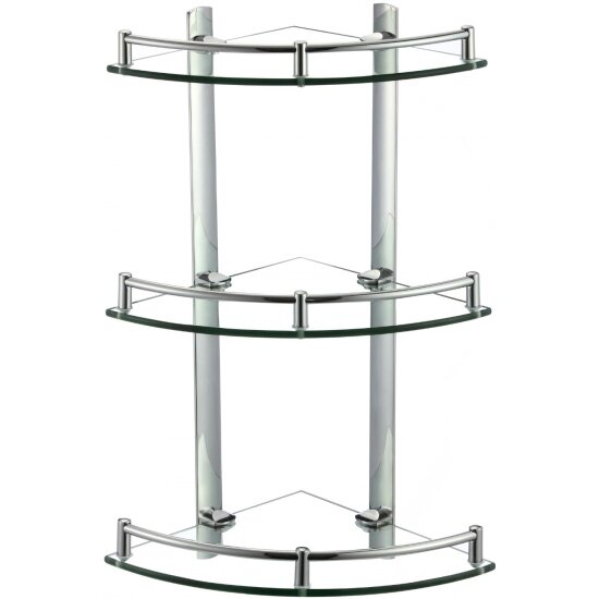 Полка Savol угловая стеклянная S-003031 хром