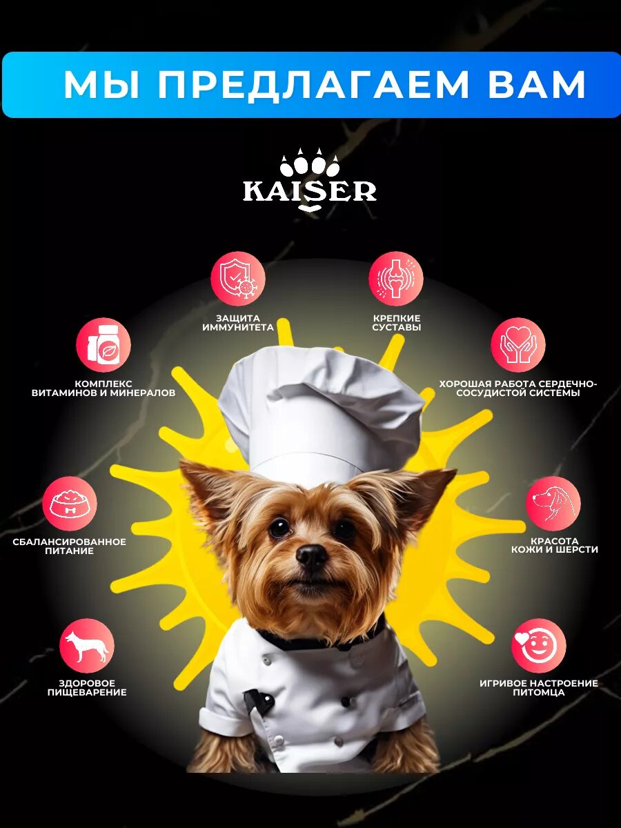 KAISER Сухой корм запеченный для мелких собак "Красота кожи и шерсти", супер-премиум, 2,5 кг — фото 1