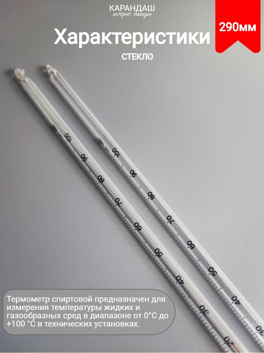 Изображение Термометр спиртовой 100 C (2шт)