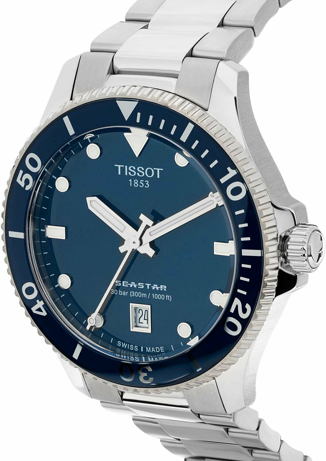 Наручные часы TISSOT, синий, серебряный — фото 1