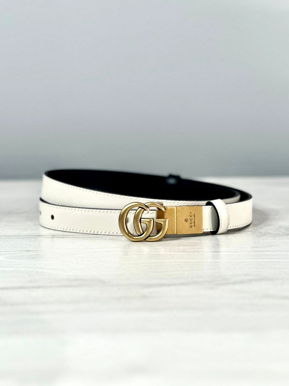 Ремень GUCCI для женщин, черно-белый — фото 1