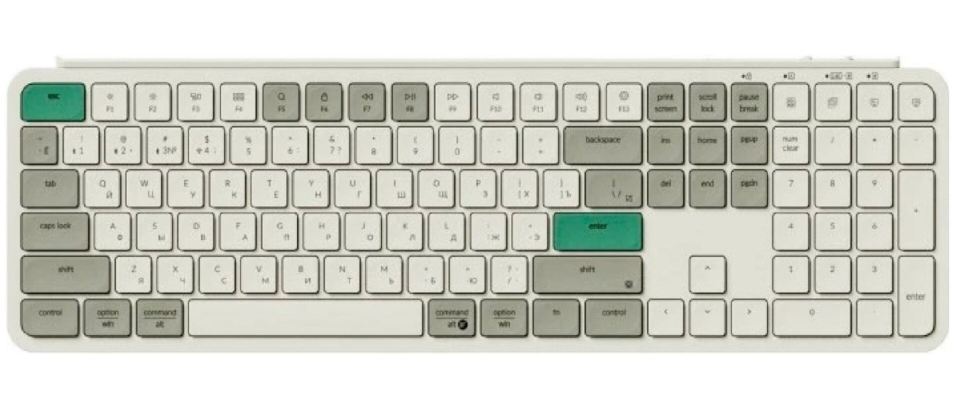 Клавиатура Keychron B6 Retro, беспроводная, ультратонкая, с ножничными переключателями