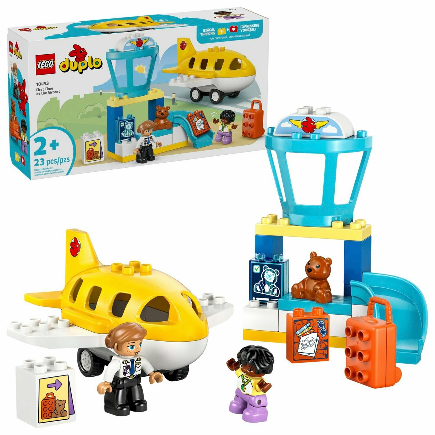 Конструктор детский LEGO Duplo Первый раз в аэропорту, 23 деталей, возраст 2+, 10443