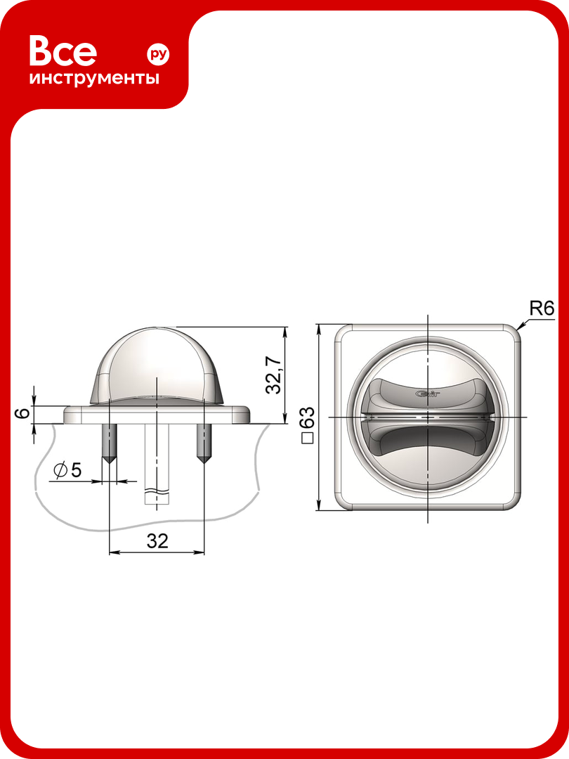 Завертка фиксатора CRIT ЗФ К77 Лб Лш латунь блестящая  латунь шлифованная 05265