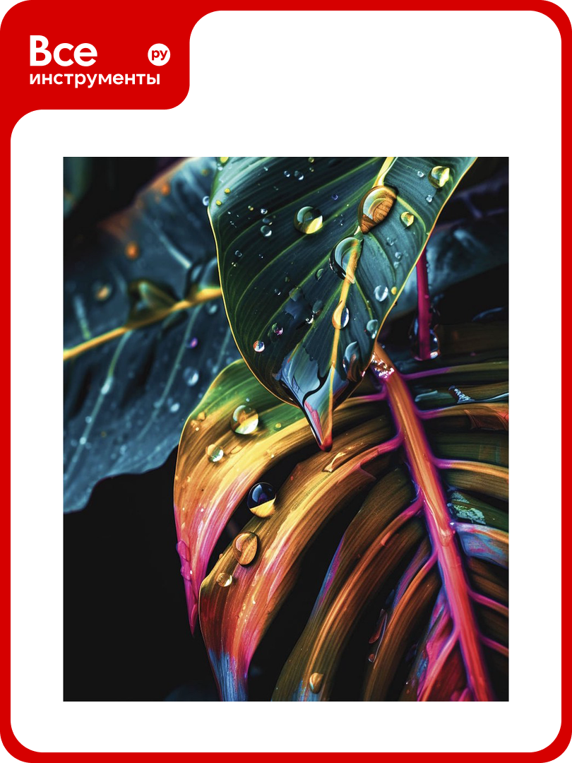 Картина Fbrush Неоновые листья 2 40х50 см kt45 14263