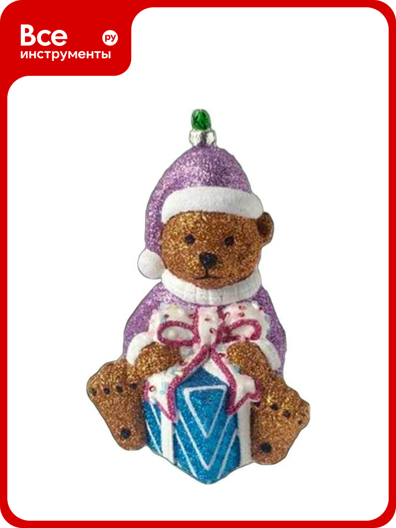 Ёлочное украшение Магия праздника плюшевый мишка 13 см MAG1990