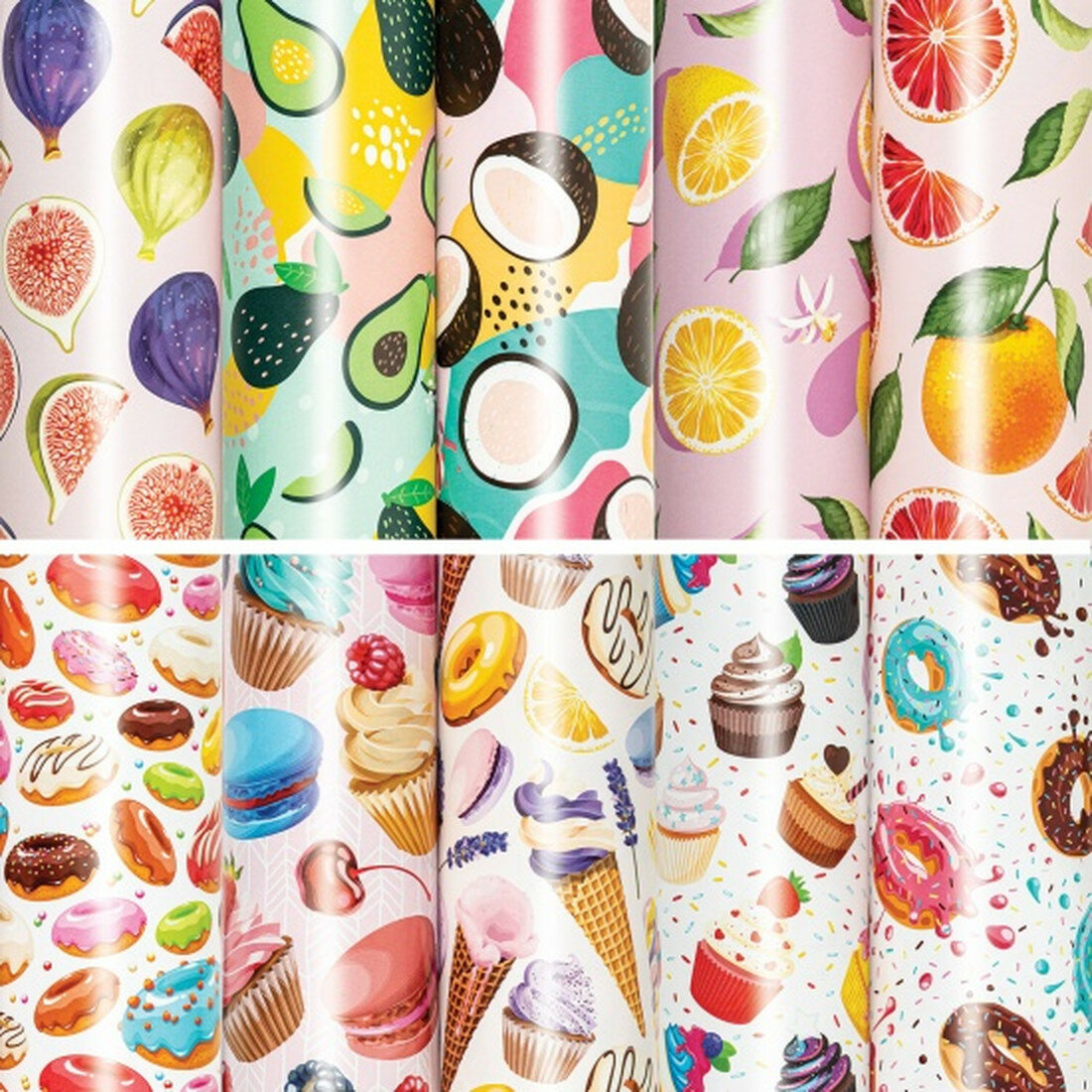 Бумага упаковочная Золотая Сказка Sweet Life 70x100 см  10 дизайнов ассорти  591920