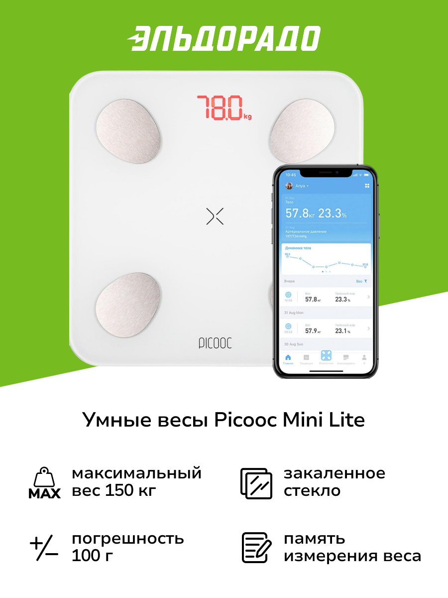 Умные весы Picooc Mini Lite White