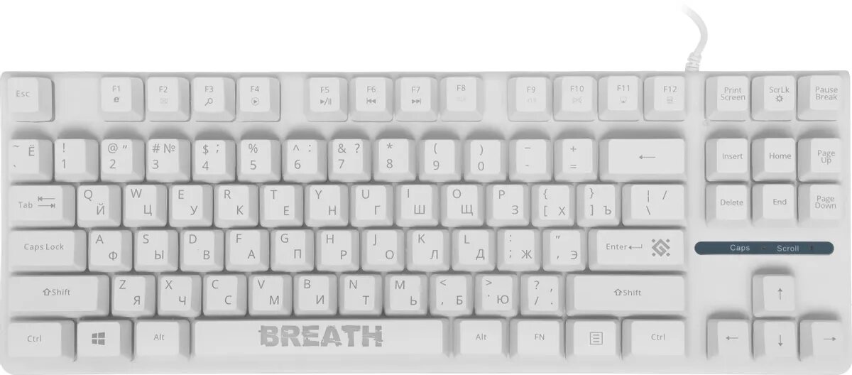 Проводная игровая клавиатура DEFENDER (45184) Breath GK-184 RU, белый — фото 1