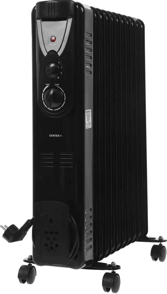 Масляный радиатор CENTEK CT-6202, 2500Вт, 11 секций, 3 режима, черный [ct-6202 black] фото