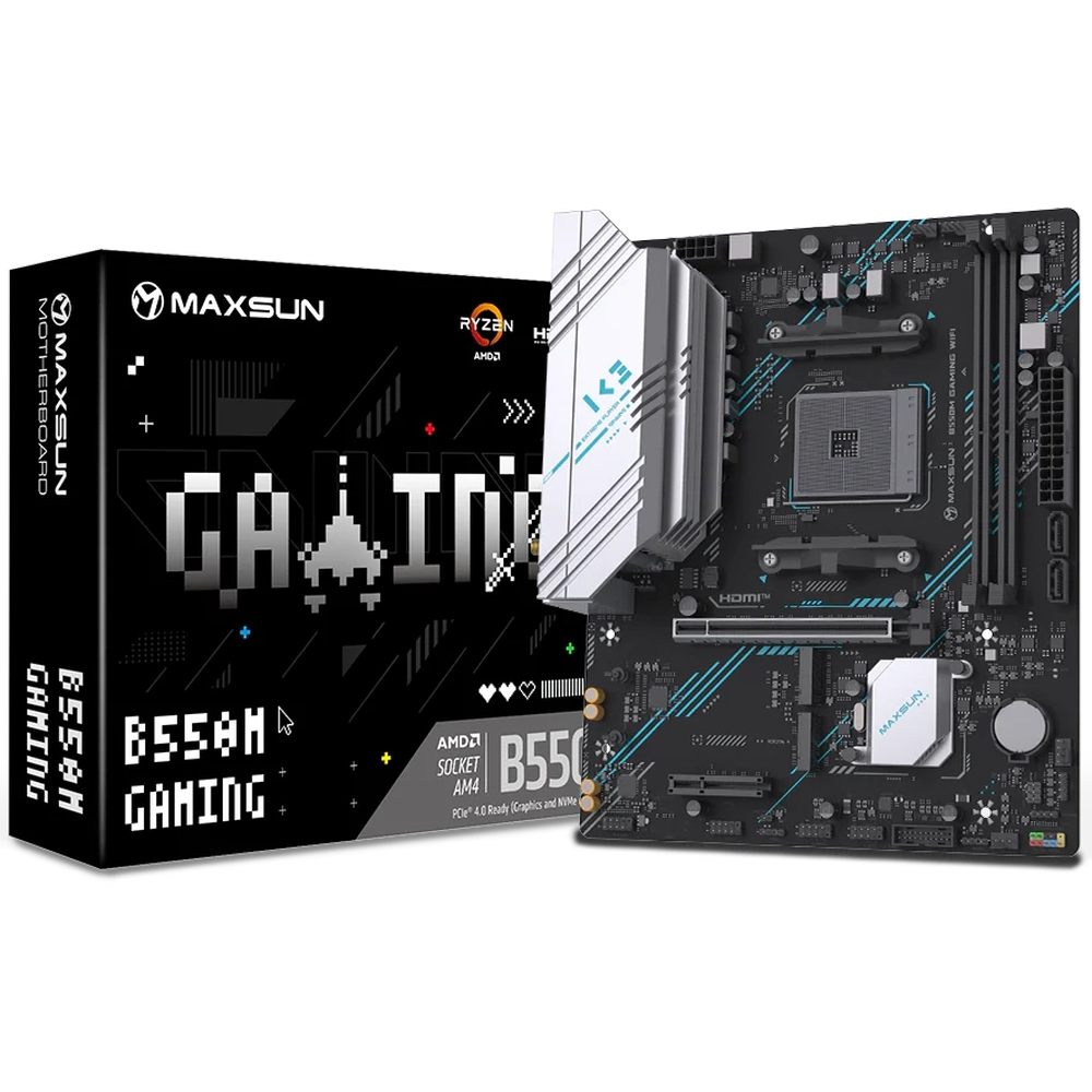 Материнская плата Maxsun B550M Gaming WiFi, AM4, AMD B550, Micro-ATX, RTL (6940709661901)