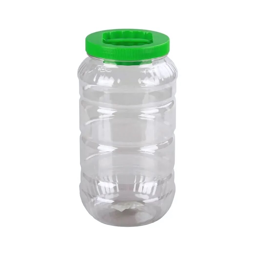 Емкость универсальная 3л с герметичной крышкой прозрачный пластик ПЭТ цвет крышки в ассортименте