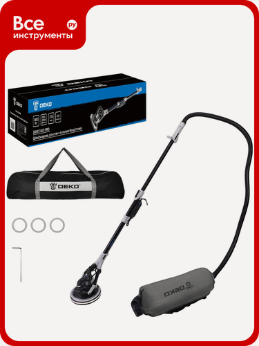 Изображение товара Шлифмашина для стен и потолков бесщёточная DEKO DKWS1400 PRO в сумке, 225мм, 1400 Вт 085-1062