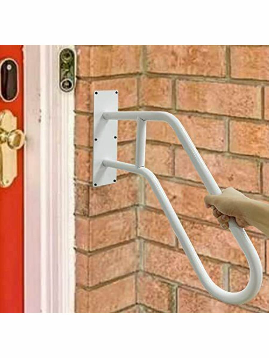 Поручень лестницы нержавеющий овальный толщина 58 x 47cm  белый