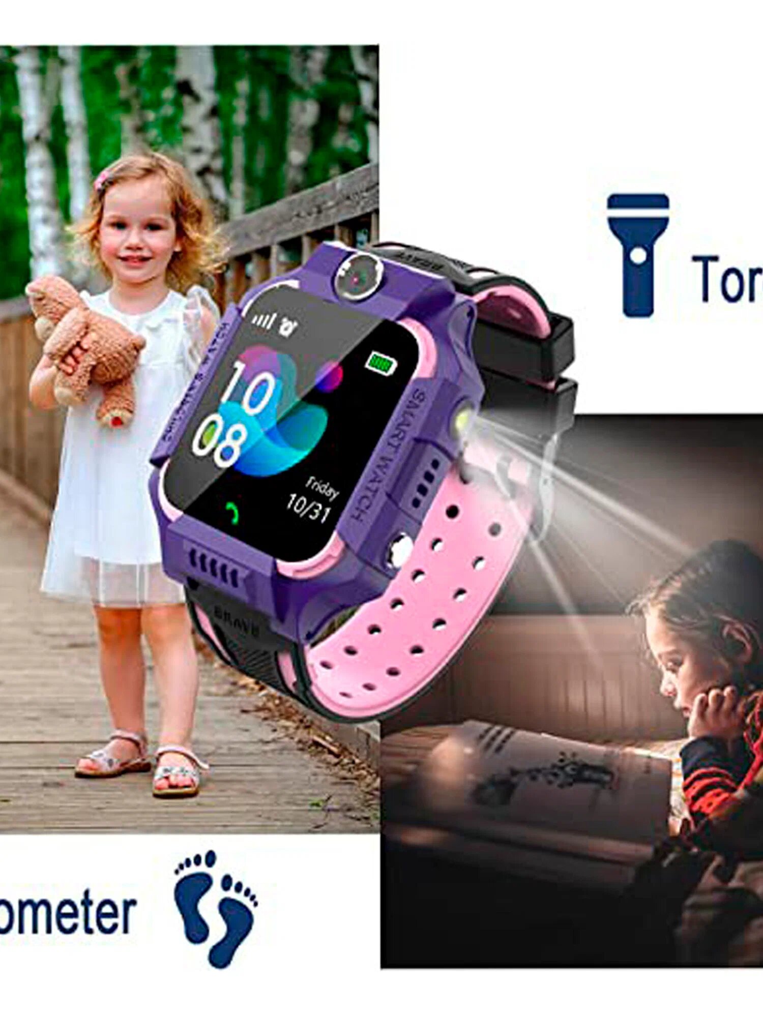 Детские умные часы Greentiger KIDS BABY M1 2G с SIM, GPS, сенсорным экраном, Android Wear, 400 мАч — фото 1