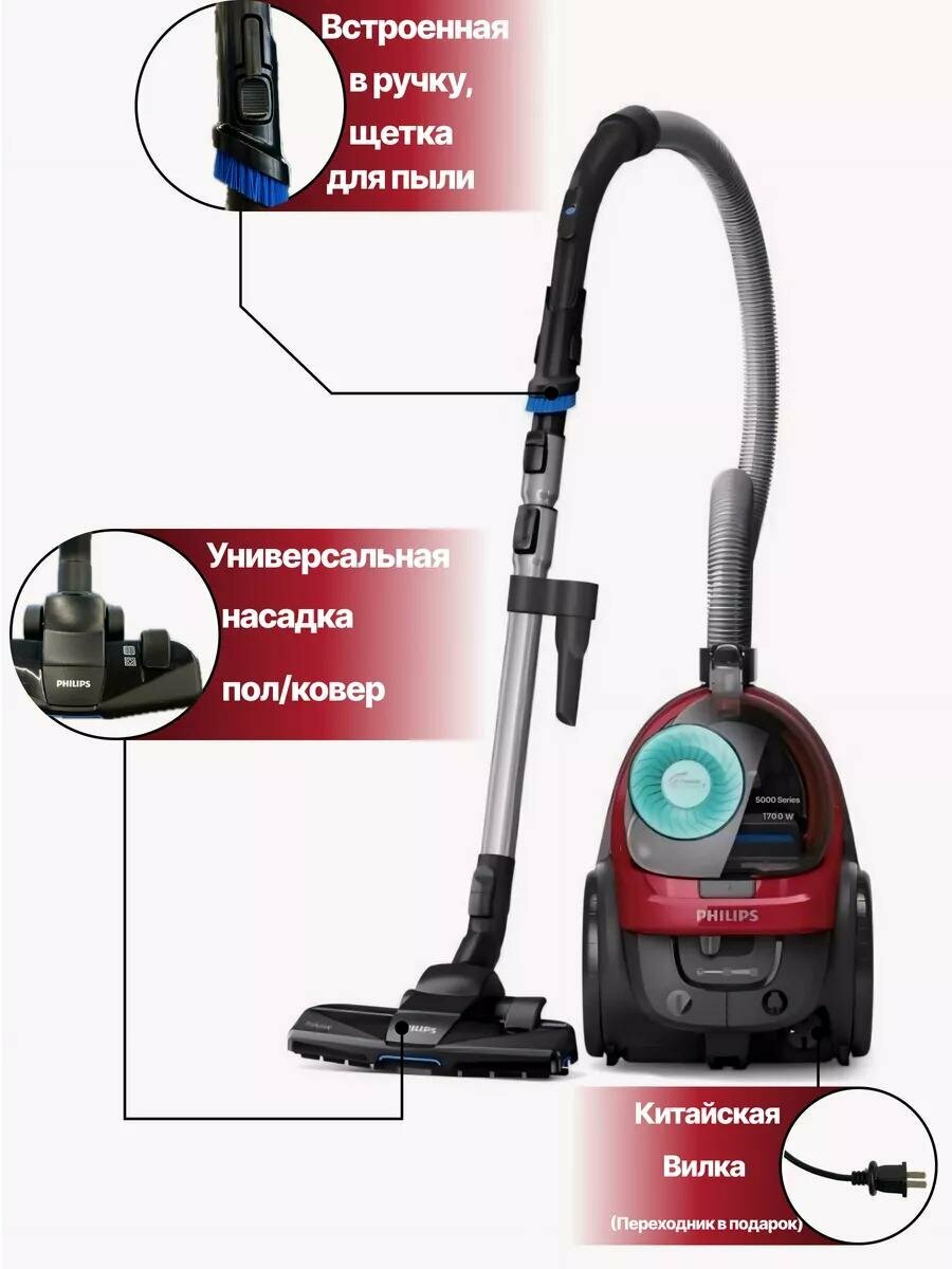 Пылесос Philips FC8632, мощность 2000Вт, без мешка, фильтр от аллергии