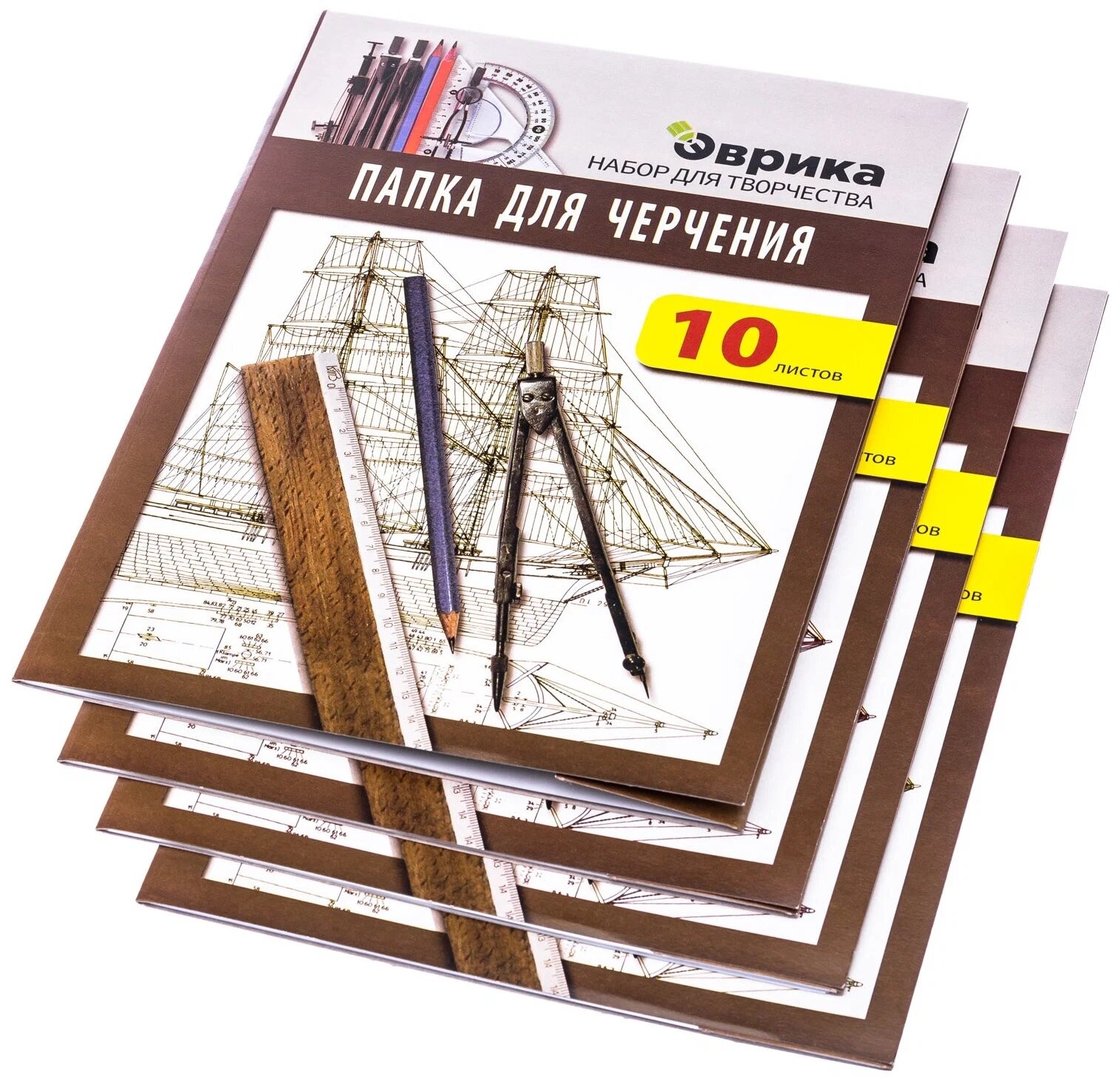 Папка для черчения и творчества. Формат А3. 10 листов. Эврика