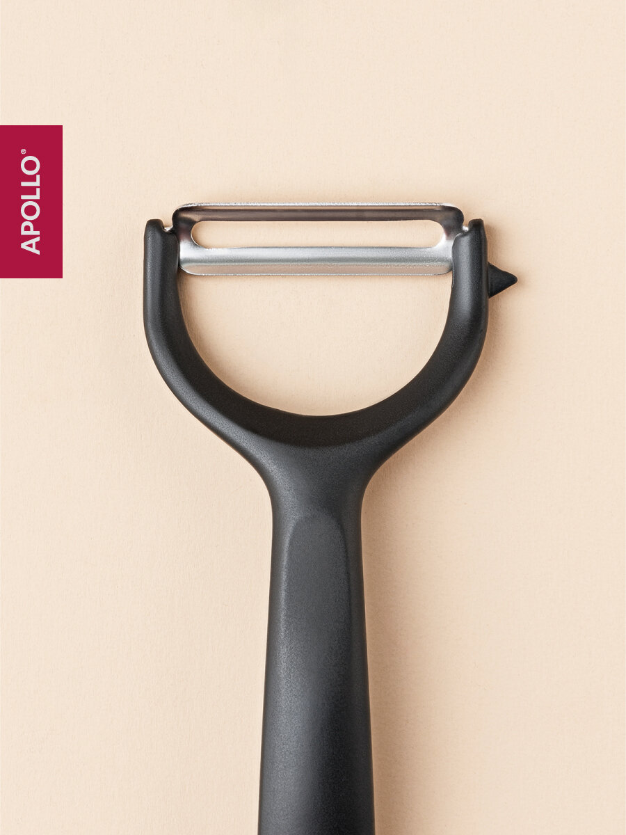 Картинки Овощечистка Apollo, нержавеющая сталь, плавающее лезвие, черная