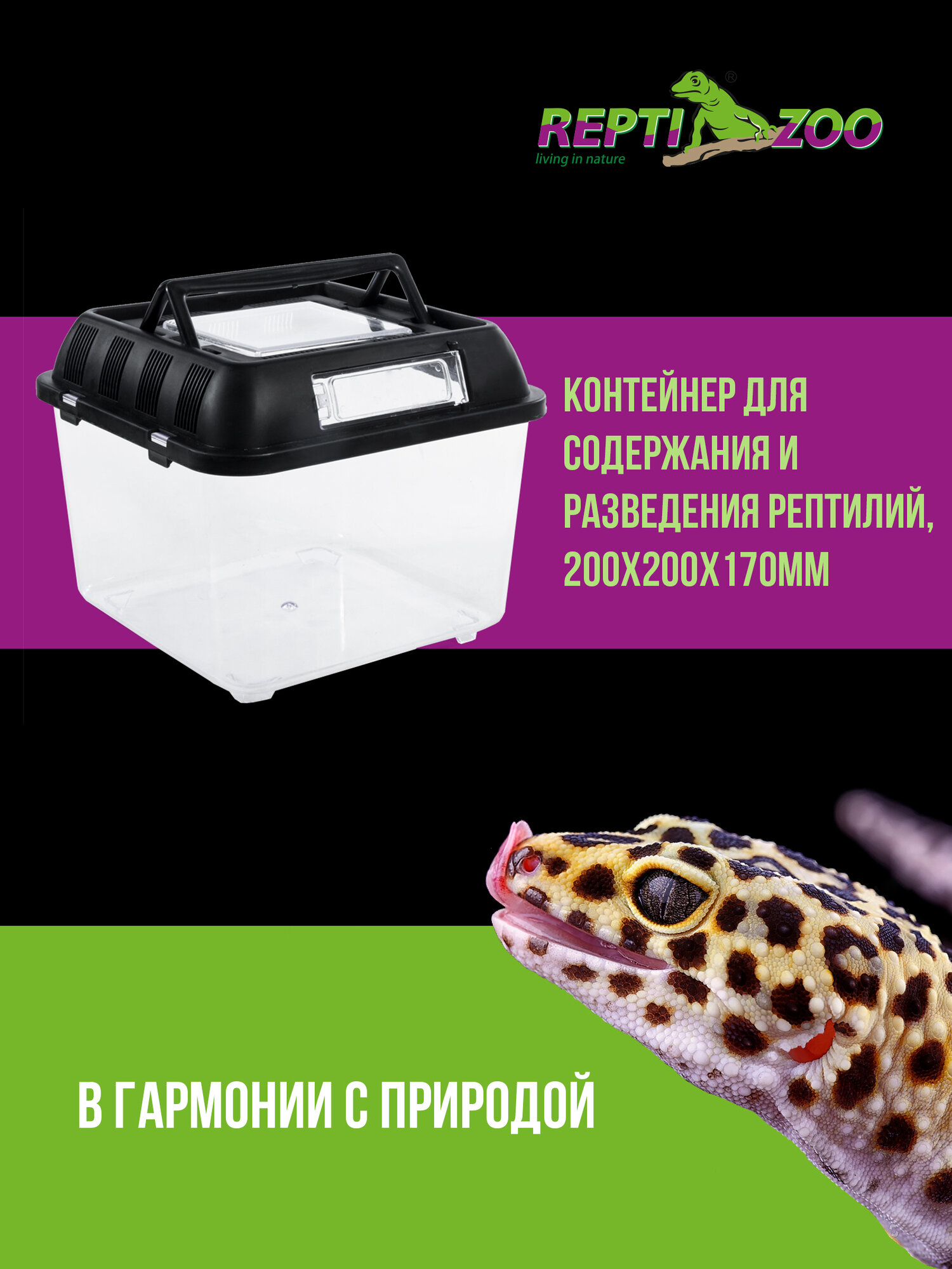 Контейнер для содержания и разведения рептилий 20*20*17см Repti-Zoo