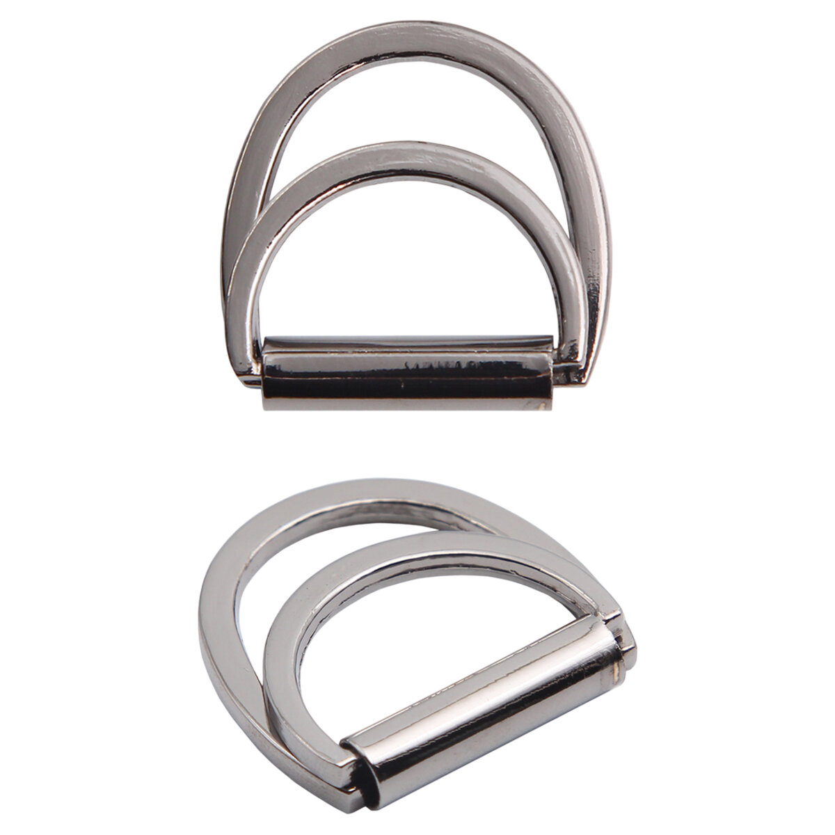 Пряжка для ремня (Полукольцо двойное) 25 мм металл (pewter - олово (черный никель) 2 шт