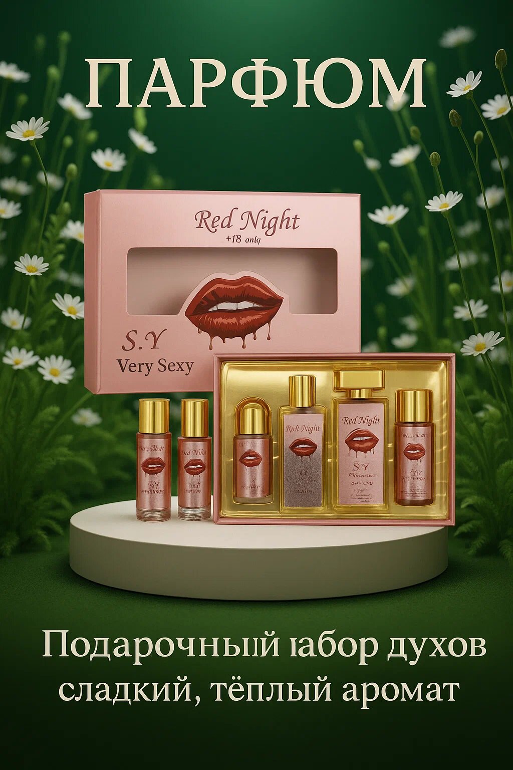 Подарочный набор Savdo "Red Night", духи, перезаполняемые, 30 мл