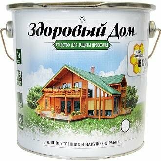 Средство для Защиты Древесины Здоровый Дом 9л Палисандр Алкидная для Внутренних и Наружных Работ.