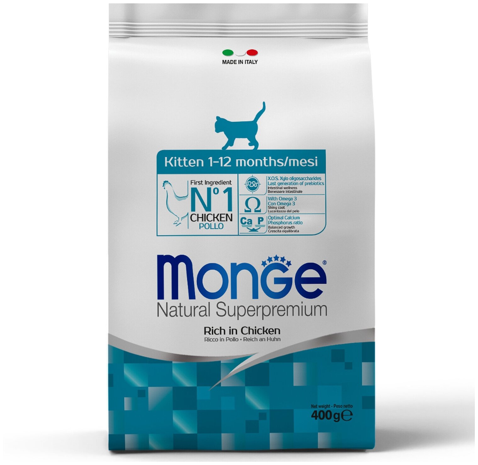 Сухой корм для котят Monge Kitten для беременных и кормящих кошек, с курицей, 1,5 кг.