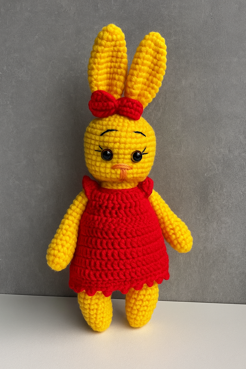 Игрушка-антистресс "Зайчик", вязаная, из натуральных материалов