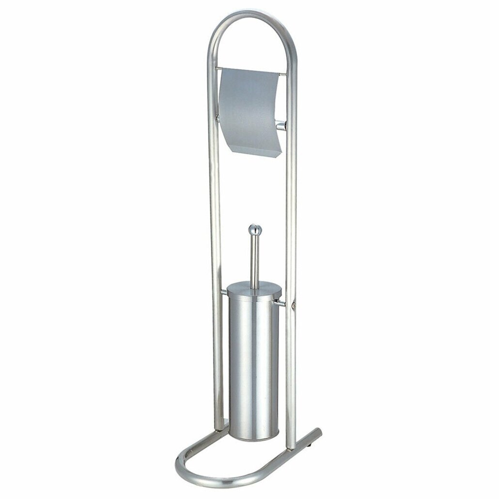 Ерш стойка с держателем для туалетной бумаги нержавеющая сталь 29х165х80 см