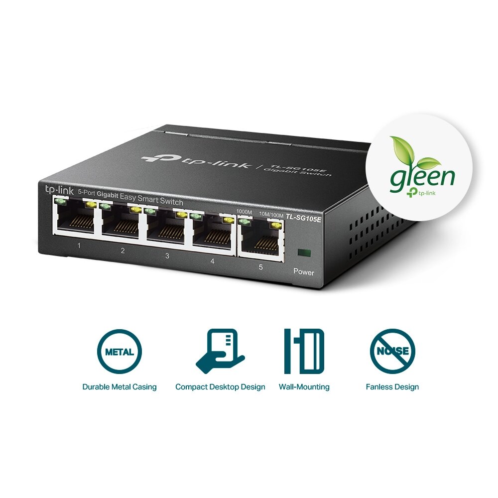 Коммутатор TP-Link Easy Smart Switch TL-SG105E, 5 портов Gigabit, поддержка IGMP — фото 1