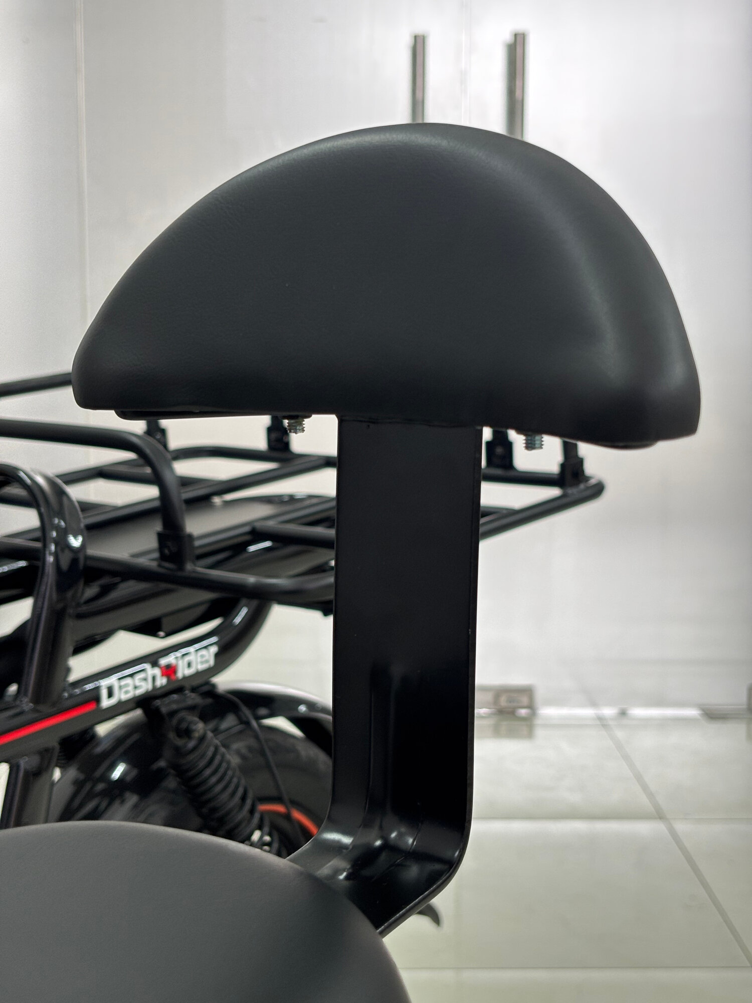 Сиденье пассажира DashRider, для электровелосипеда, черное, металл, экокожа