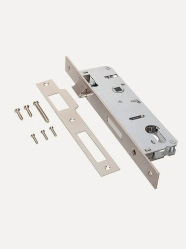 Изображение товара Замок врезной Apecs 7300-35-NIS, 25710, цилиндровый, межосевое расстояние 85 мм, стальной корпус, матовый никель, без ручки