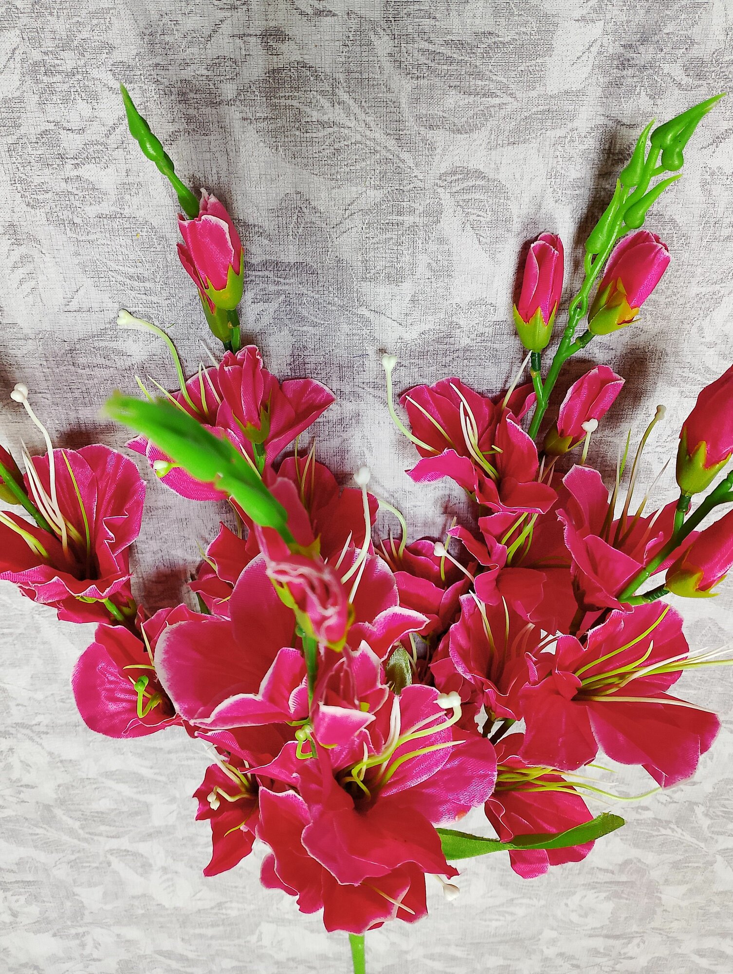 Искусственные цветы Букет Гладиолус размер 68 см. Цвет: темно -розовый