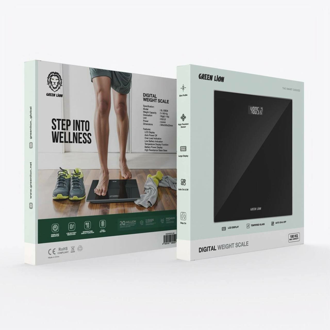 Электронные напольные весы Green Lion Smart Digital, точность измерений, LCD-дисплей, автоматическое отключение