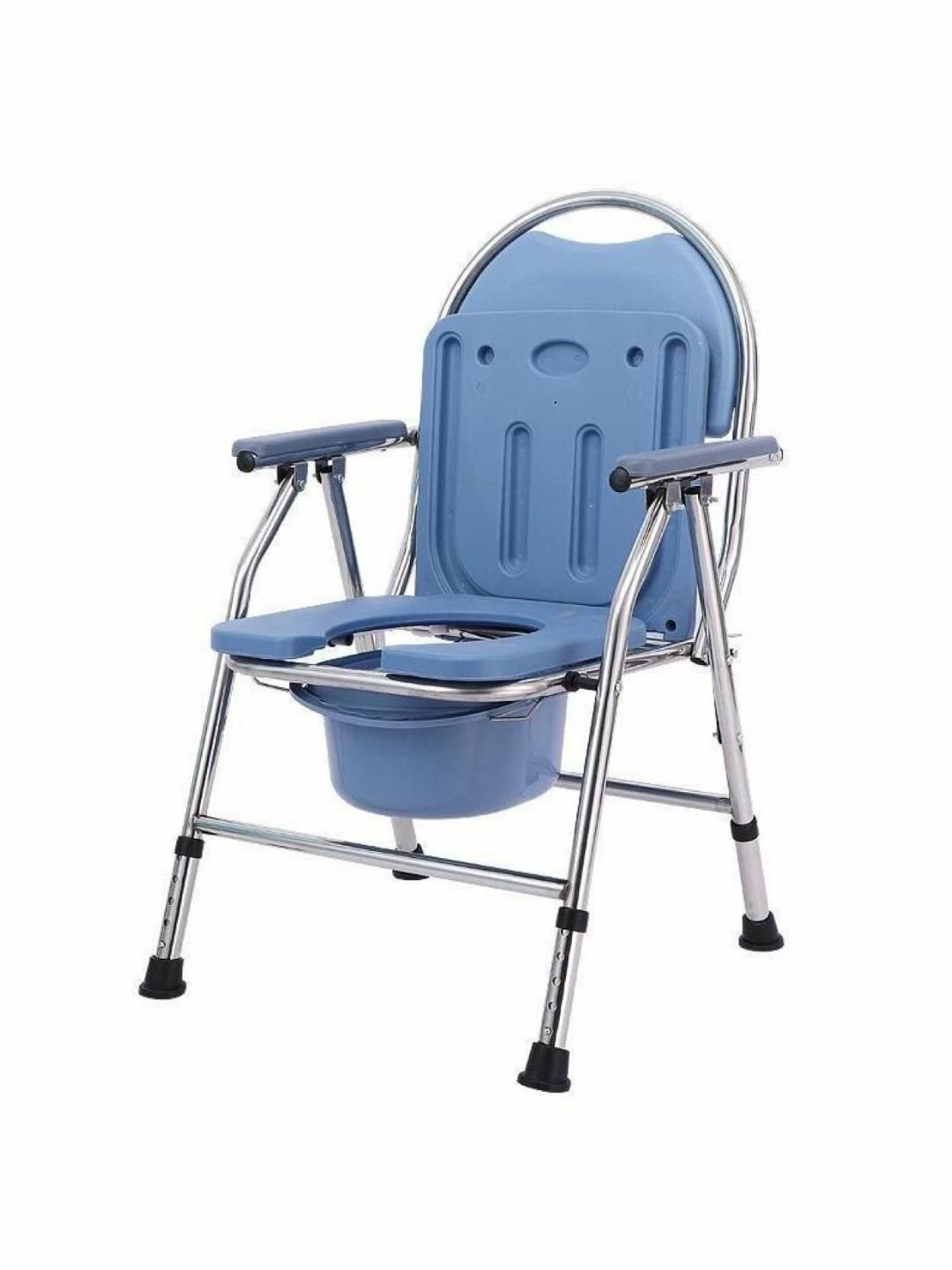 Кресло-туалет с подлокотниками и спинкой, складное