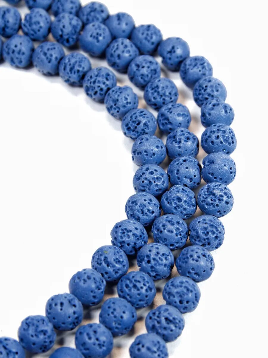 Набор Бусин - Лава - синяя - 8 мм, 30 шт — фото 1