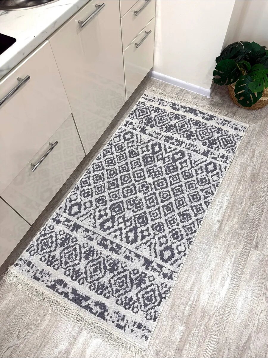 Килим хлопковый двусторонний 80х150 см, безворсовый ковер на пол, Турция — фото 1