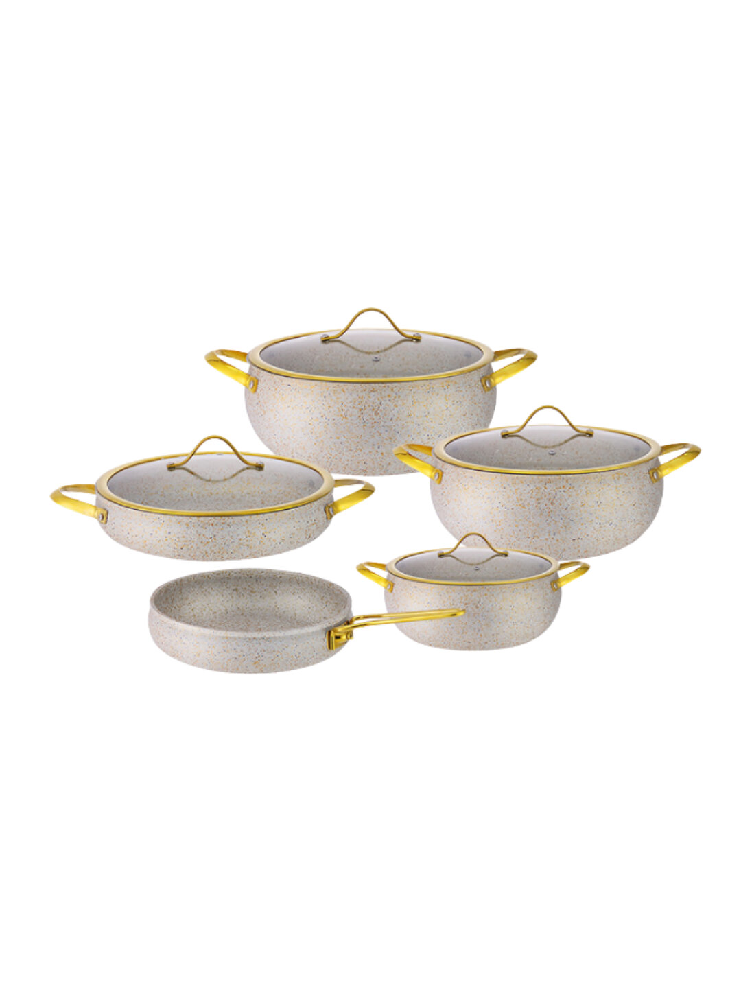 Haus Roland алюминиевый набор кухонной посуды с антипригарным покрытием, 5 предметов - Белый