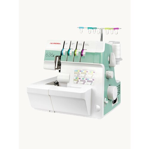 Оверлок Aurora 636D, съёмная рукавная платформа, 2/3/4 нитки, три лапки в подарок.