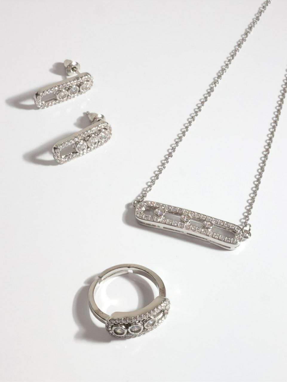 Комплект бижутерии, размер кольца 17.1, размер колье/цепочки 18 см, golden — фото 1