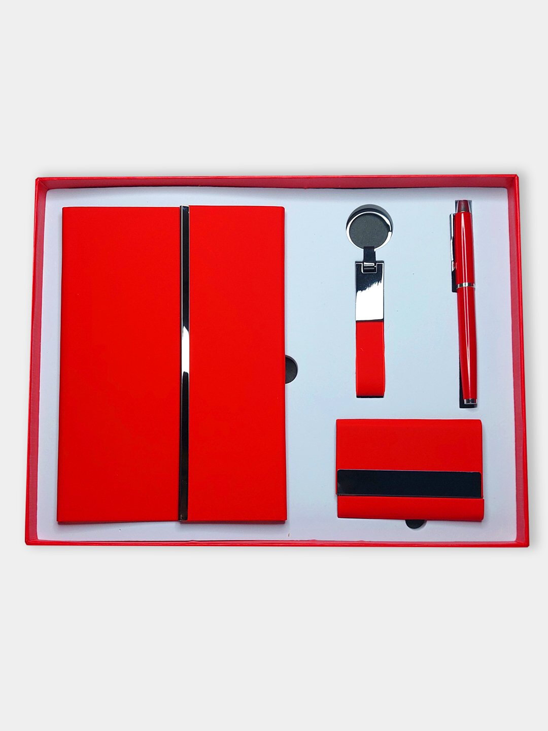 Подарочный набор: блокнот, ручка, брелок и визитница, подарок для мужчин и женщин