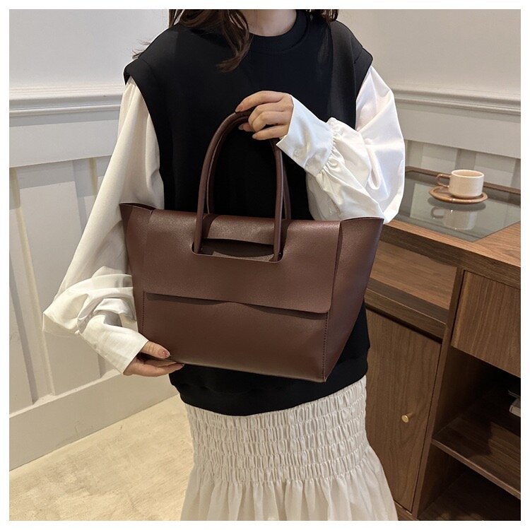 Сумка-рюкзак  Женская сумка, большая, шоппер, формат А4, Тоут, коричневый — фото 1