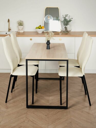 Изображение товара Стулья для кухни и обеденной зоны 4шт комплект, мягкие со спинкой, экокожа, 40 х 40 х 100 см, Бежевый