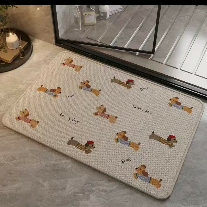 Льняной коврик для двери, впитывающий воду и нескользящий, 50x80 см бежевый, толщина 5 мм для прихожей